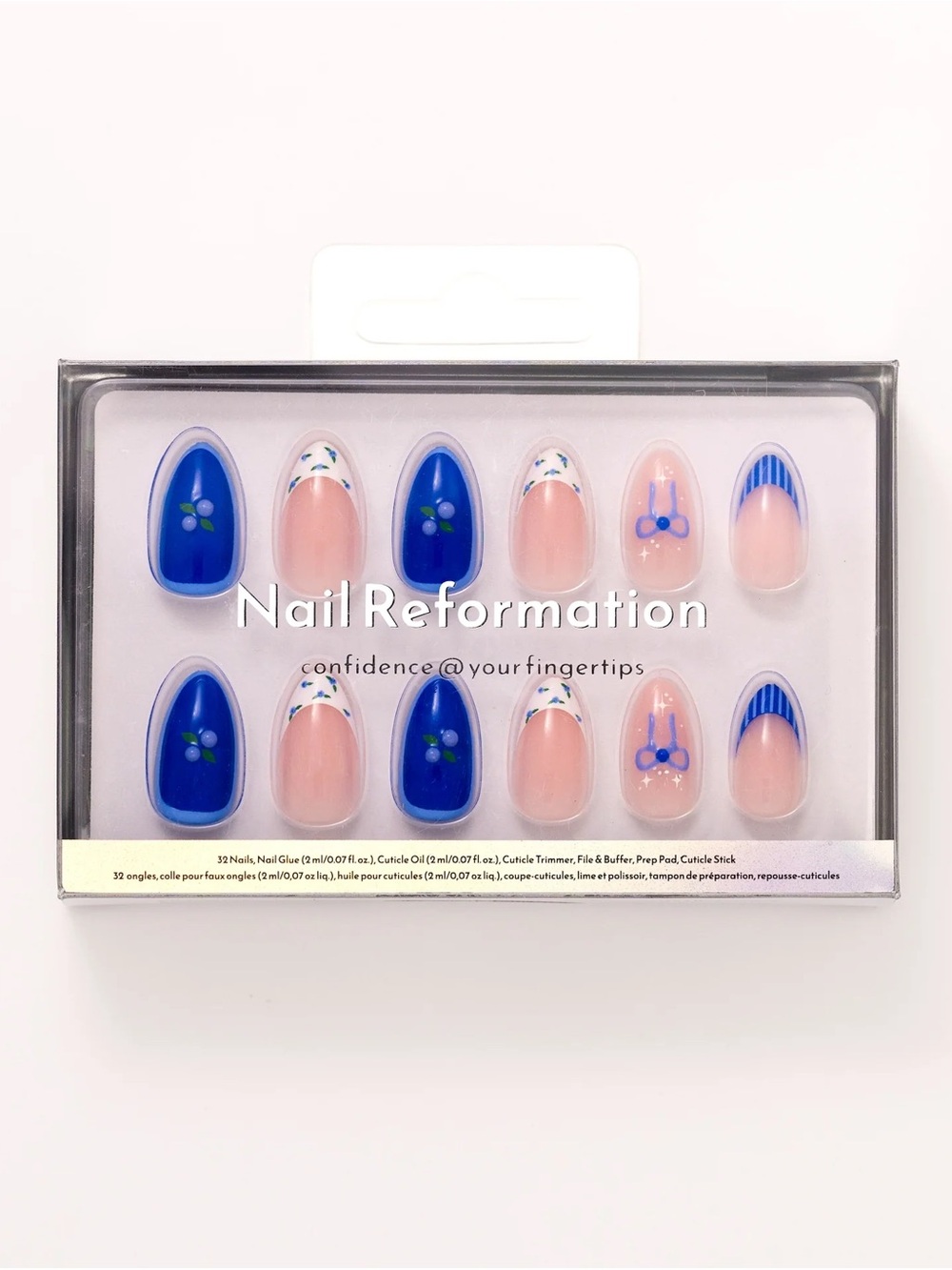 2 for $24 - Nail Reformation Press-On Nails - Cobalt Coquette